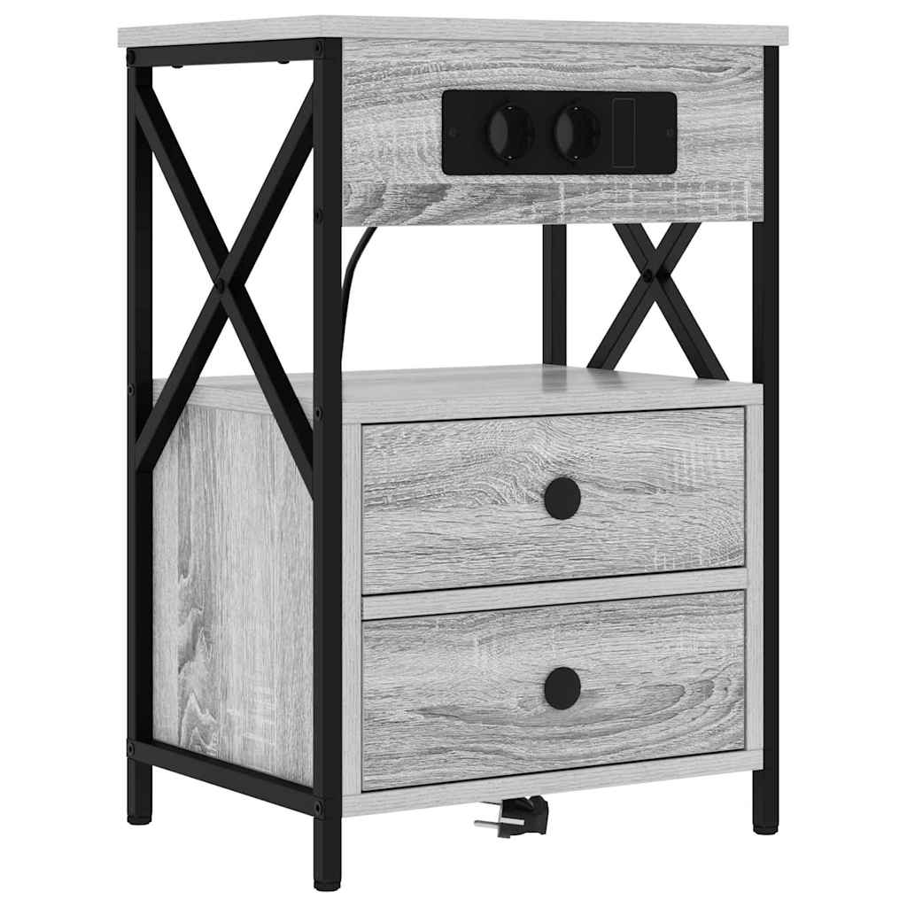 Armadio da Notte 2 pcs Grigio Sonoma 40 x 31 x 60 cm | homemem39