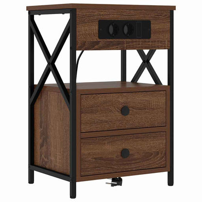 Armadio da Notte con cassetto Rovere Marrone 40 x 31 x 60 cm | homemem39