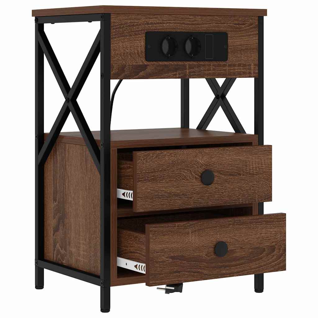 Armadio da Notte con cassetto Rovere Marrone 40 x 31 x 60 cm | homemem39