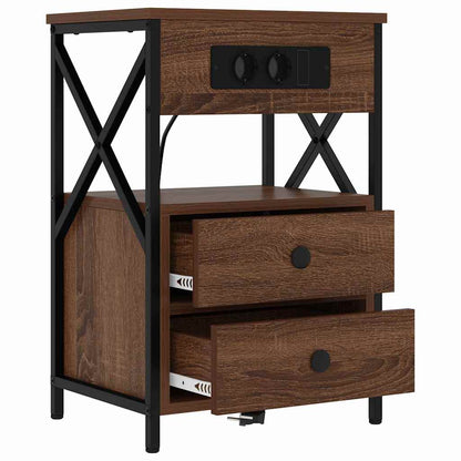 Armadio da Notte con cassetto Rovere Marrone 40 x 31 x 60 cm | homemem39