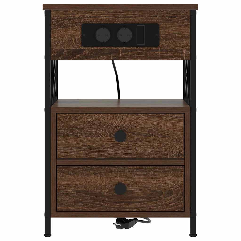 Armadio da Notte con cassetto Rovere Marrone 40 x 31 x 60 cm | homemem39