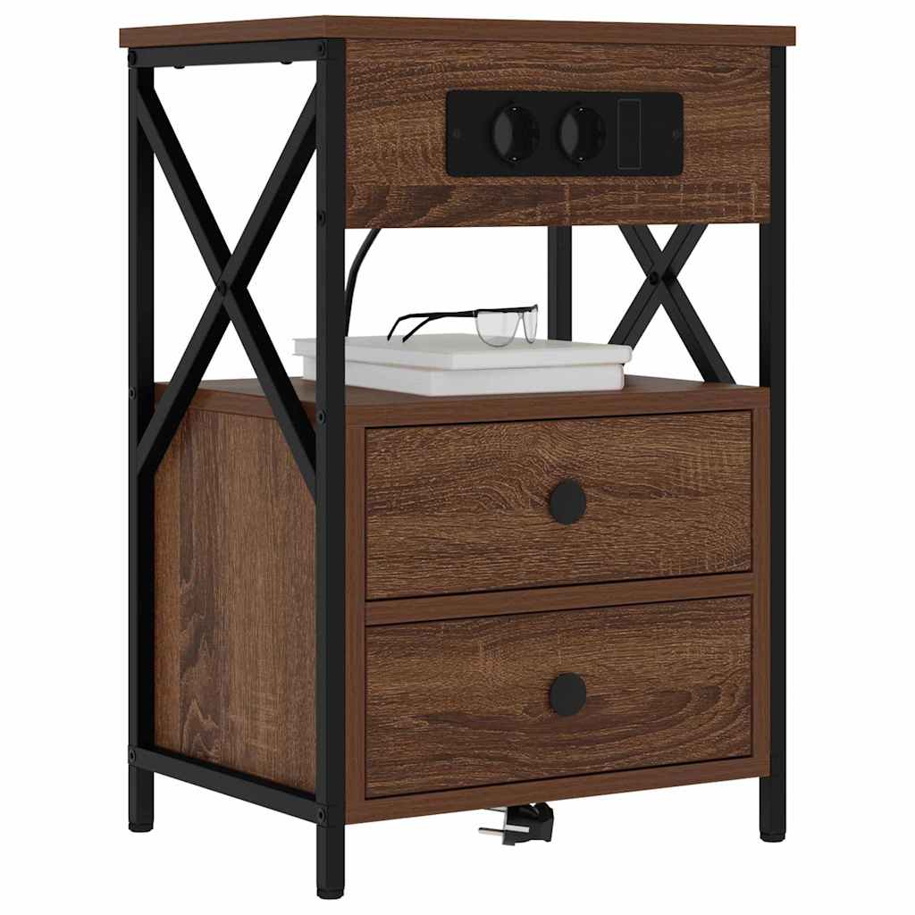 Armadio da Notte con cassetto Rovere Marrone 40 x 31 x 60 cm | homemem39