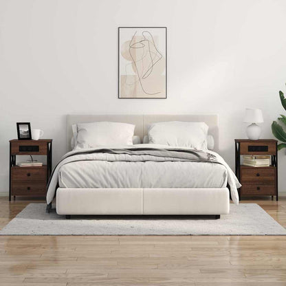 Armadio da Notte 2 pcs Rovere Marrone 40 x 31 x 60 cm | homemem39