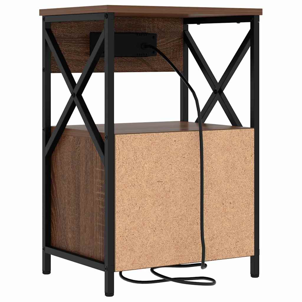 Armadio da Notte 2 pcs Rovere Marrone 40 x 31 x 60 cm | homemem39