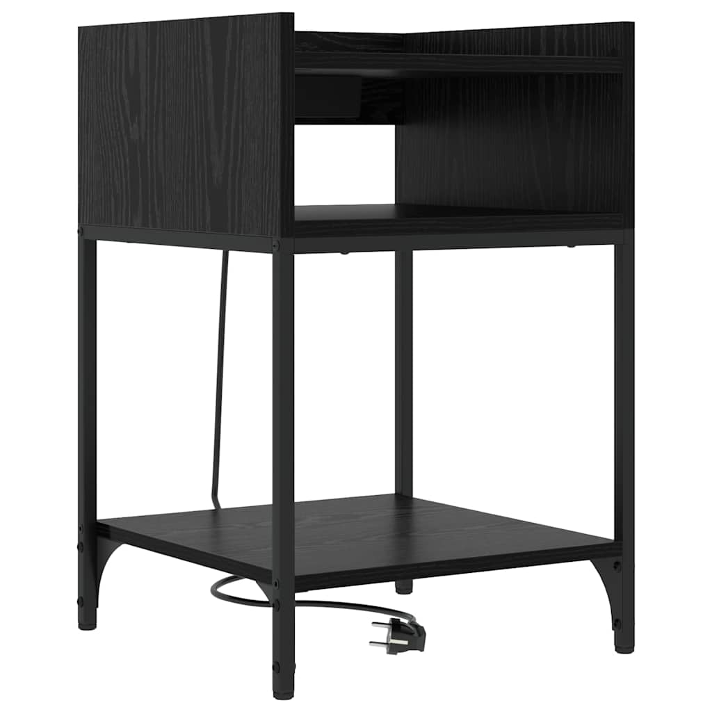 Armadio da Notte Rovere Nero 40 x 40 x 61 cm Legno multistrato | homemem39