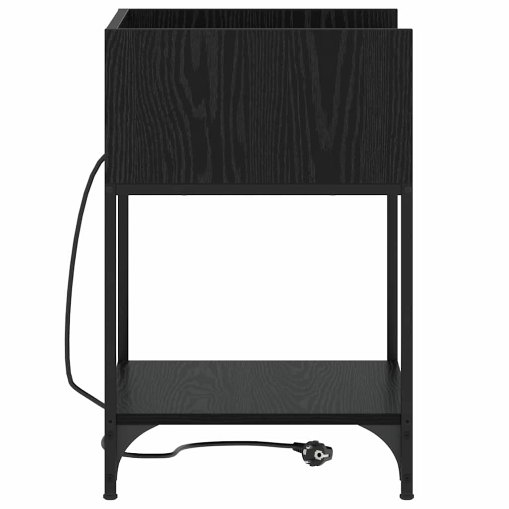 Armadio da Notte Rovere Nero 40 x 40 x 61 cm Legno multistrato | homemem39
