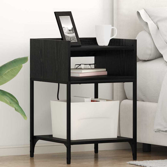 Armadio da Notte 2 pcs Rovere Nero 40 x 40 x 61 cm