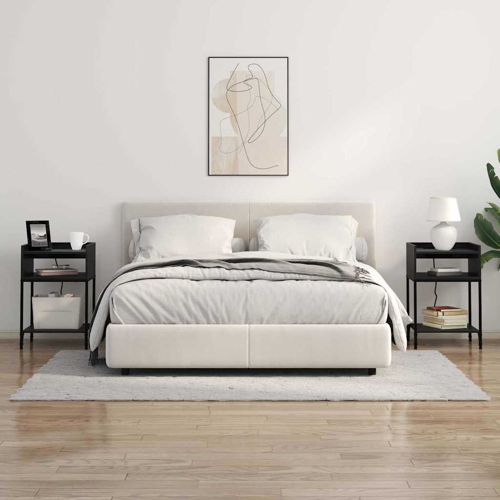 Armadio da Notte 2 pcs Rovere Nero 40 x 40 x 61 cm