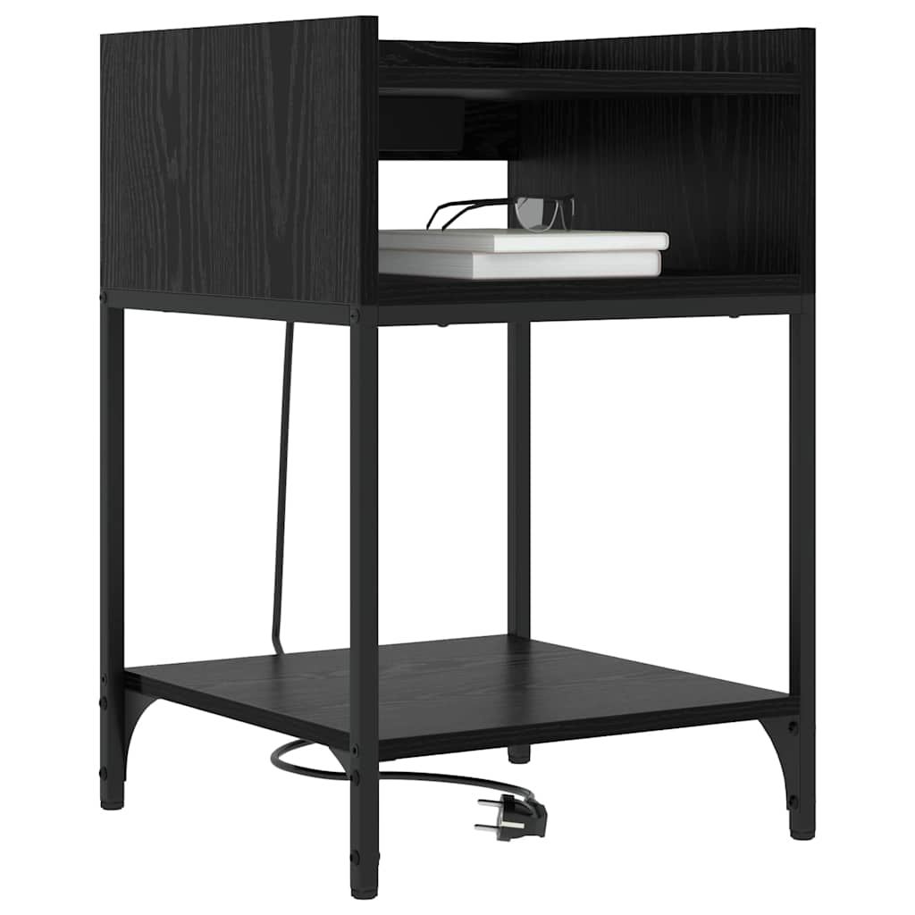 Armadio da Notte 2 pcs Rovere Nero 40 x 40 x 61 cm