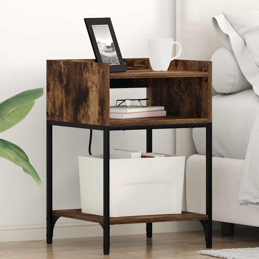 Armadio da Notte 2 pcs Rovere fumé 40 x 40 x 61 cm | homemem39