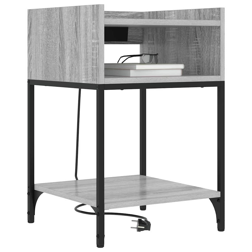 Armadio da Notte con lo scaffale Grigio Sonoma 40 x 40 x 61 cm | homemem39