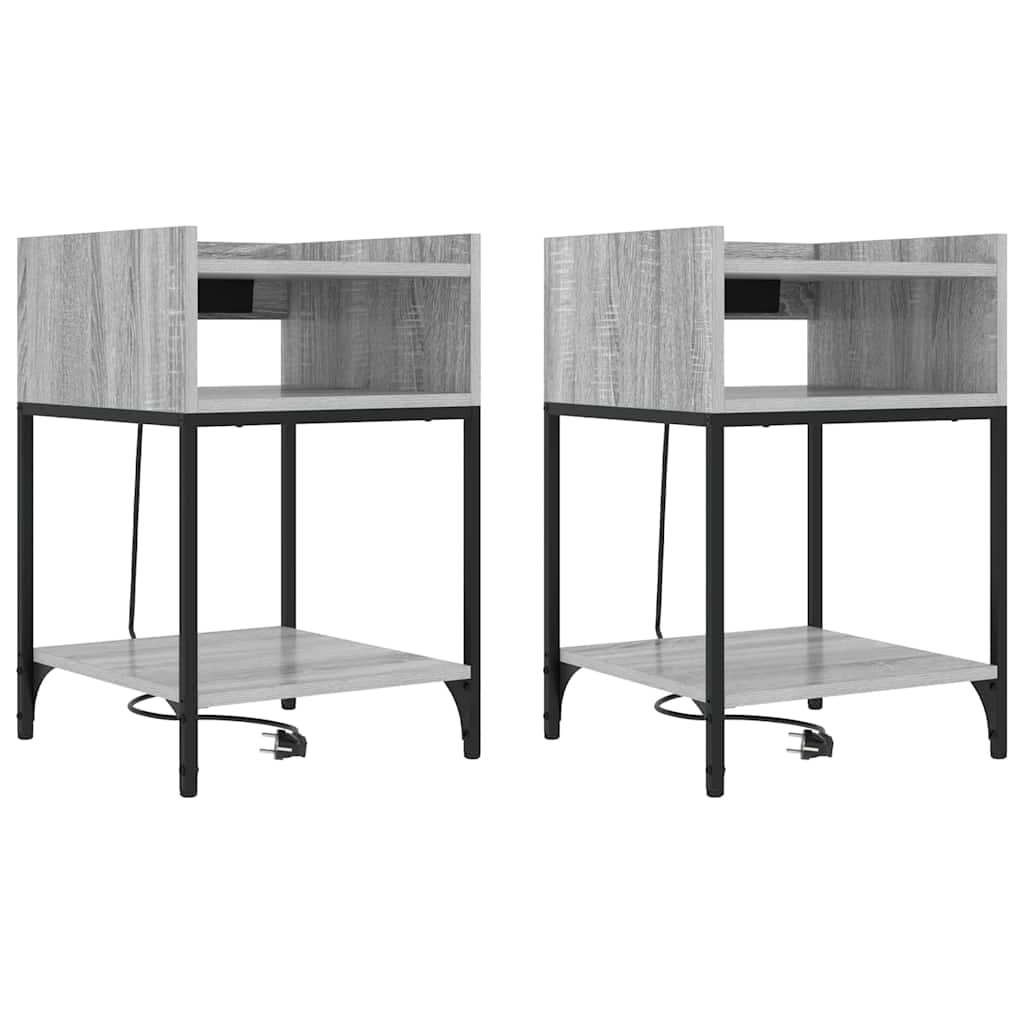 Armadio da Notte 2 pcs Grigio Sonoma 40 x 40 x 61 cm