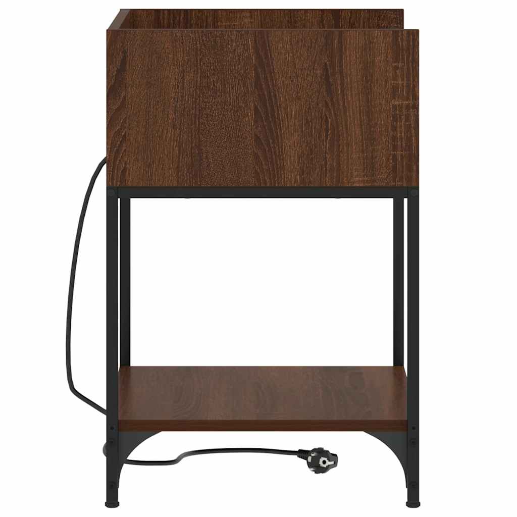 Armadio da Notte con lo scaffale Rovere Marrone 40 x 40 x 61 cm