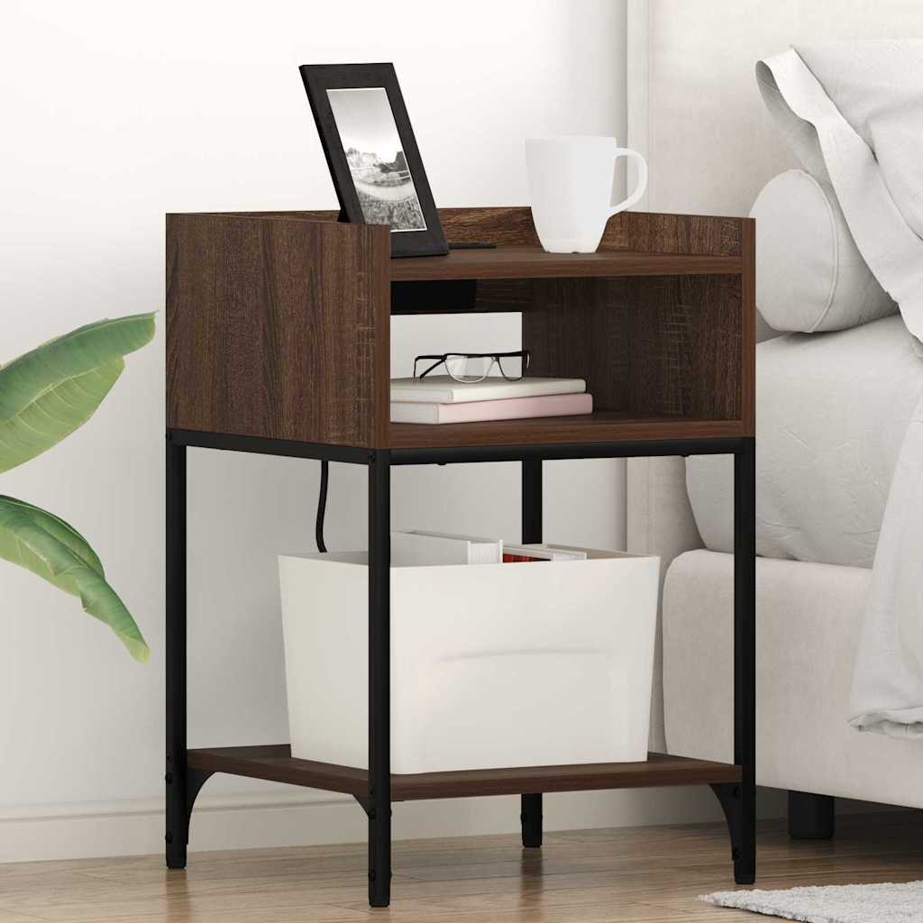 Armadio da Notte 2 pcs Rovere Marrone 40 x 40 x 61 cm | homemem39