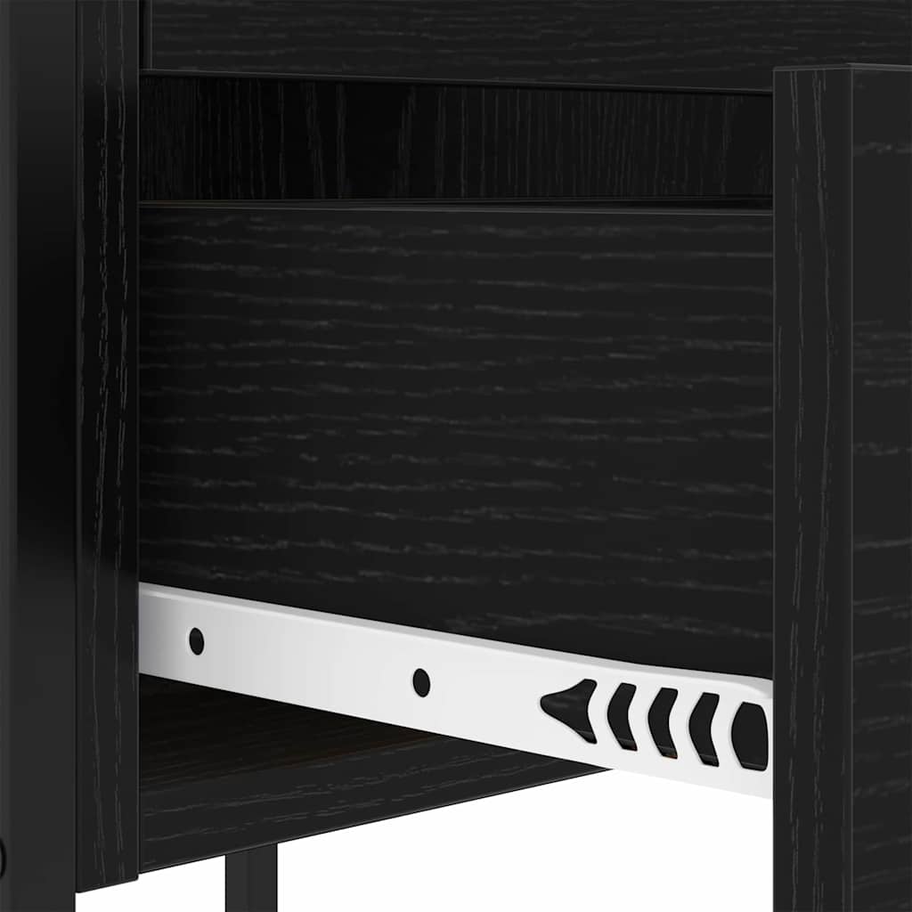 Armadio da Notte Rovere Nero 42 x 41 x 61 cm Legno multistrato | homemem39