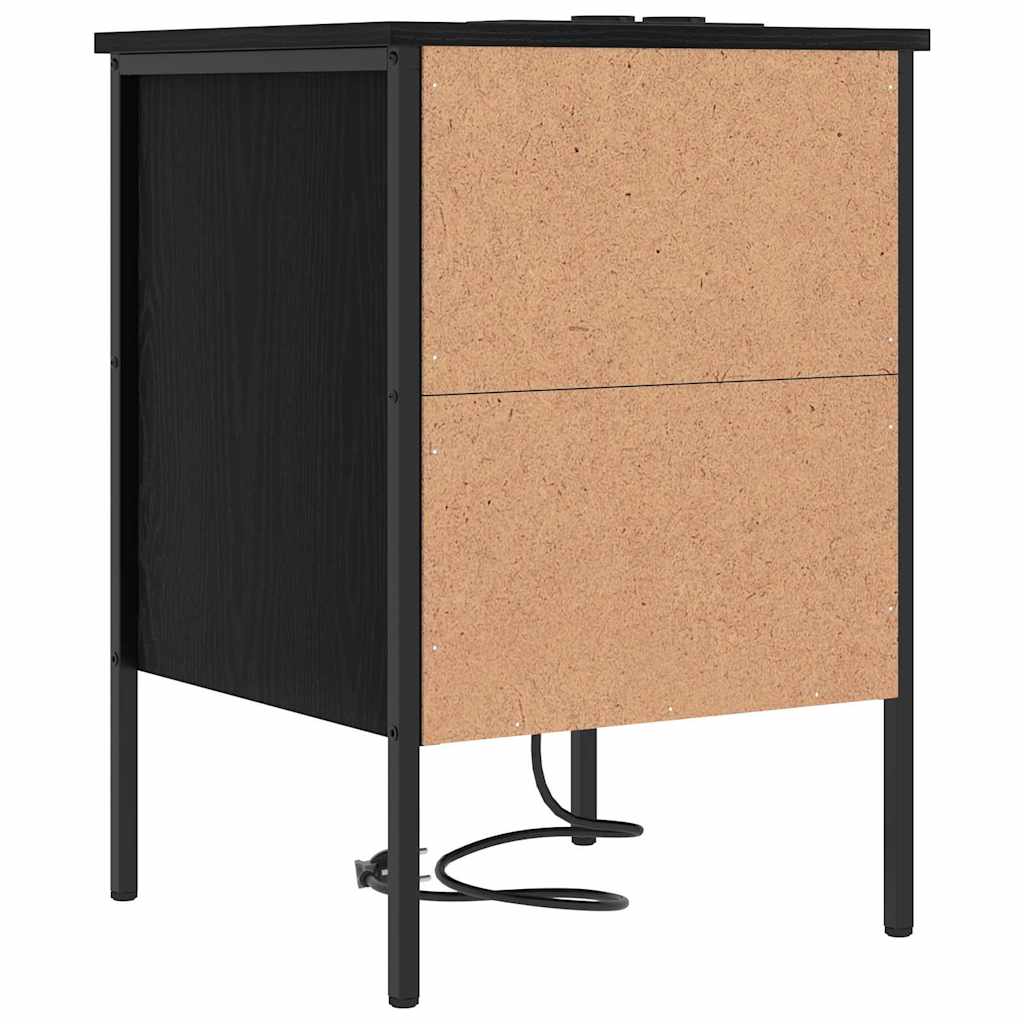 Armadio da Notte Rovere Nero 42 x 41 x 61 cm Legno multistrato | homemem39