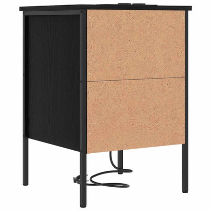 Armadio da Notte Rovere Nero 42 x 41 x 61 cm Legno multistrato