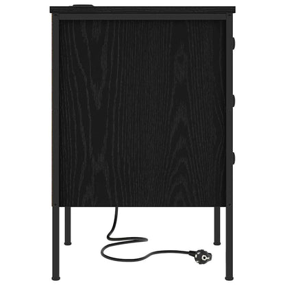 Armadio da Notte Rovere Nero 42 x 41 x 61 cm Legno multistrato | homemem39
