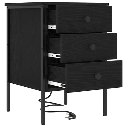 Armadio da Notte con cassetto 2 pcs Rovere Nero 42 x 41 x 61 cm