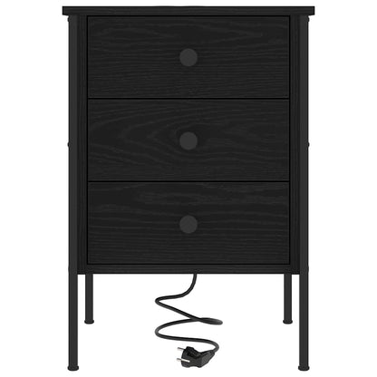 Armadio da Notte con cassetto 2 pcs Rovere Nero 42 x 41 x 61 cm | homemem39