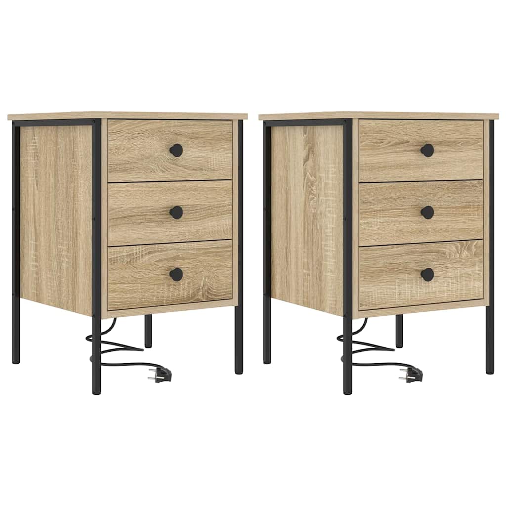 Armadio da Notte 2 pcs Rovere Sonoma 42 x 41 x 61 cm | homemem39