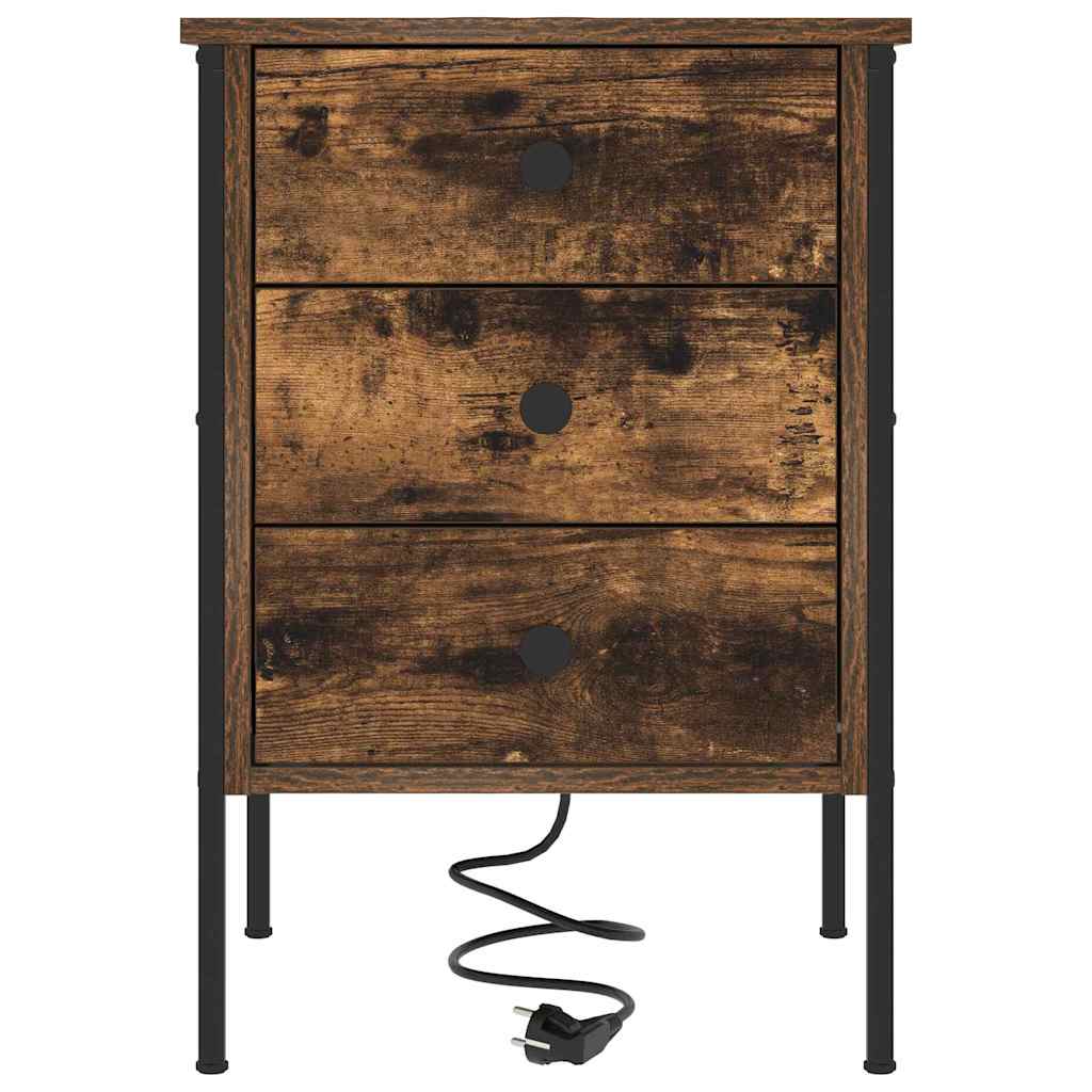 Armadio da Notte Rovere fumé 42 x 41 x 61 cm Legno multistrato | homemem39