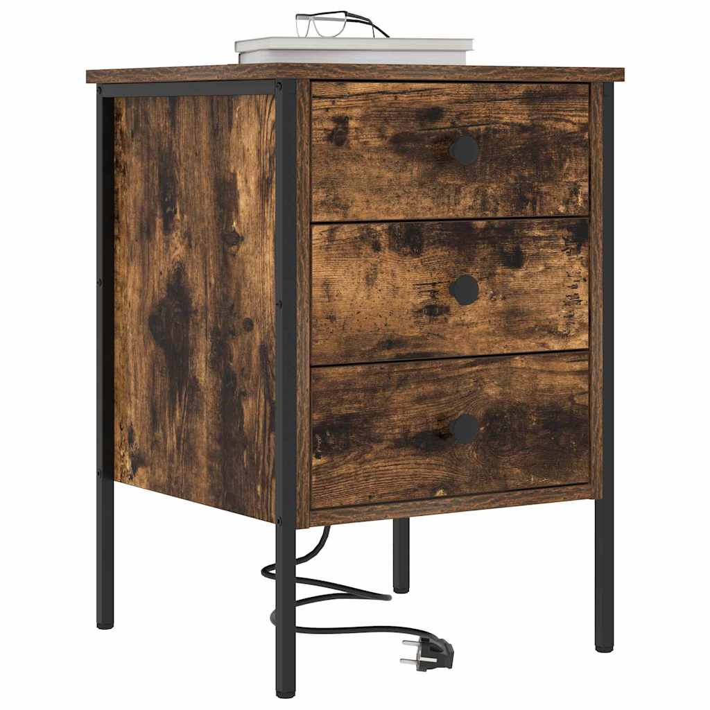 Armadio da Notte Rovere fumé 42 x 41 x 61 cm Legno multistrato | homemem39