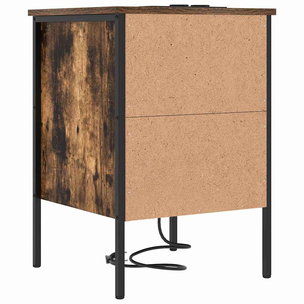 Armadio da Notte con cassetto 2 pcs Rovere fumé 42 x 41 x 61 cm | homemem39