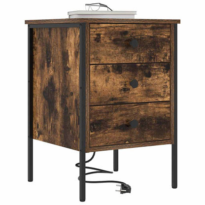 Armadio da Notte con cassetto 2 pcs Rovere fumé 42 x 41 x 61 cm