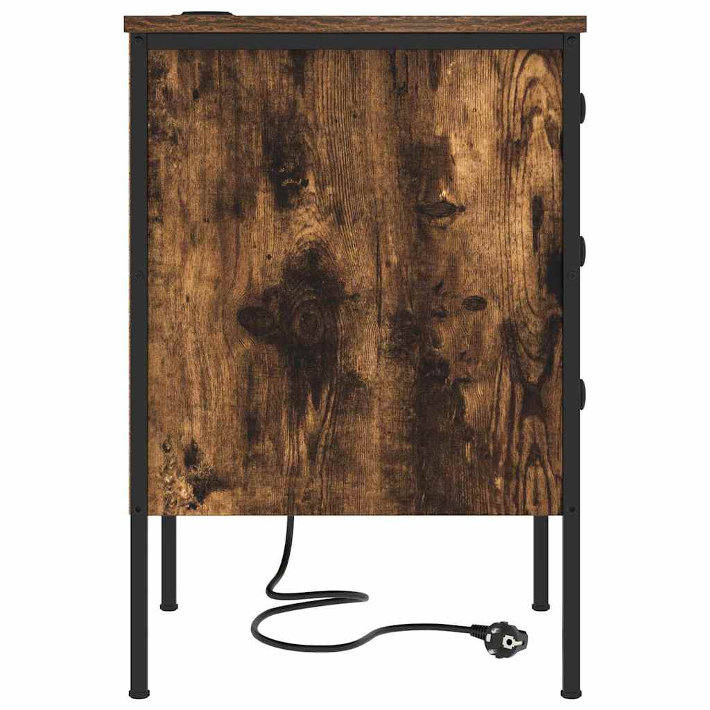 Armadio da Notte con cassetto 2 pcs Rovere fumé 42 x 41 x 61 cm | homemem39