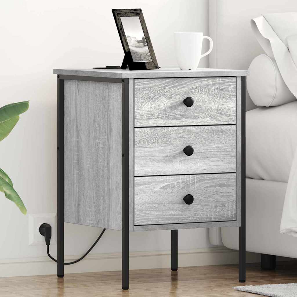 Armadio da Notte con cassetto Grigio Sonoma 42 x 41 x 61 cm | homemem39
