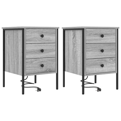 Armadio da Notte 2 pcs Grigio Sonoma 42 x 41 x 61 cm | homemem39