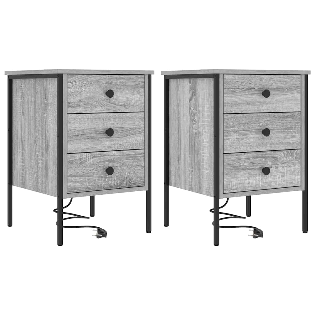 Armadio da Notte 2 pcs Grigio Sonoma 42 x 41 x 61 cm