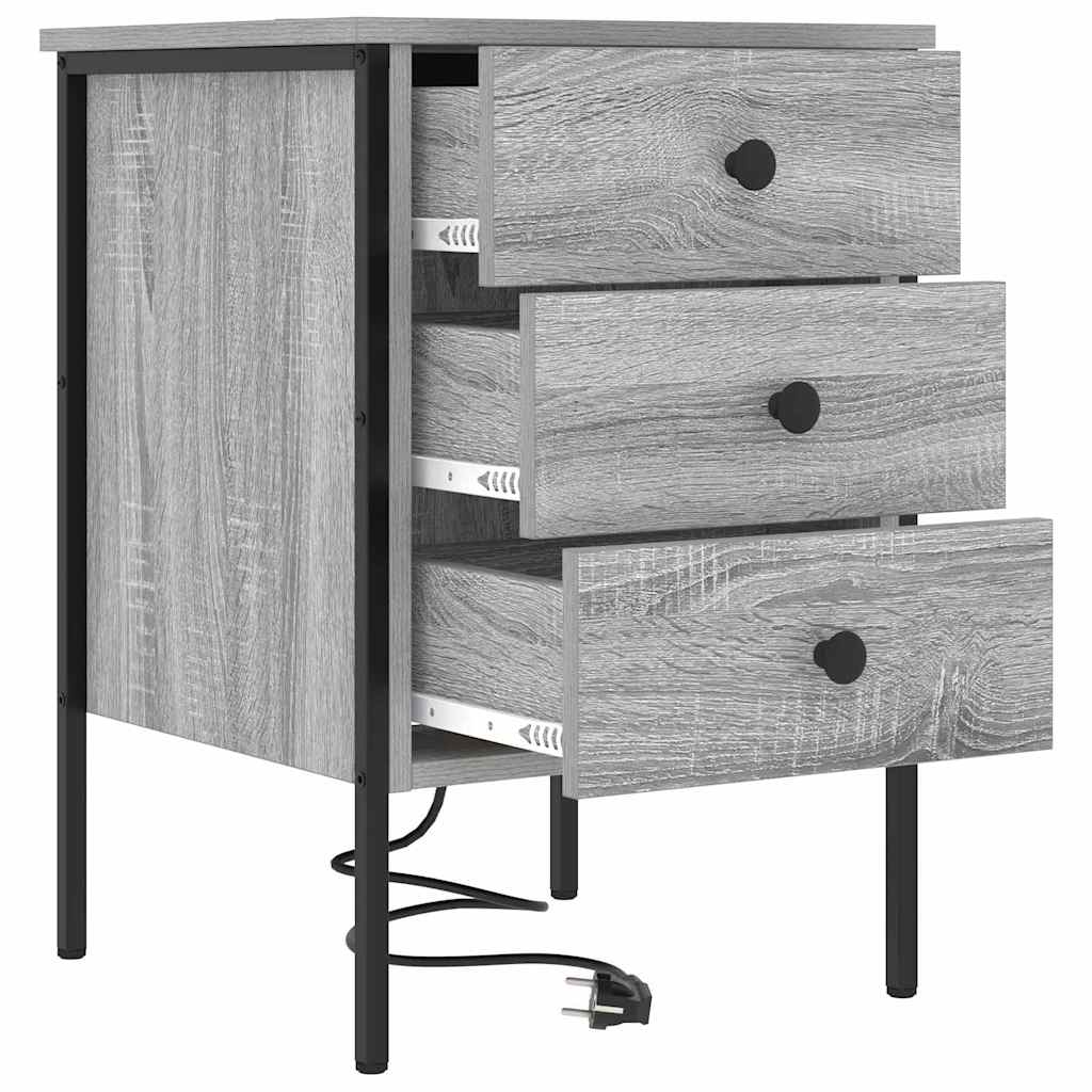 Armadio da Notte 2 pcs Grigio Sonoma 42 x 41 x 61 cm