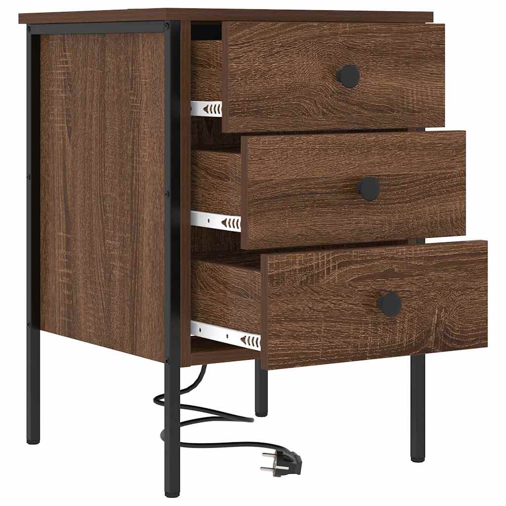 Armadio da Notte con cassetto Rovere Marrone 42 x 41 x 61 cm
