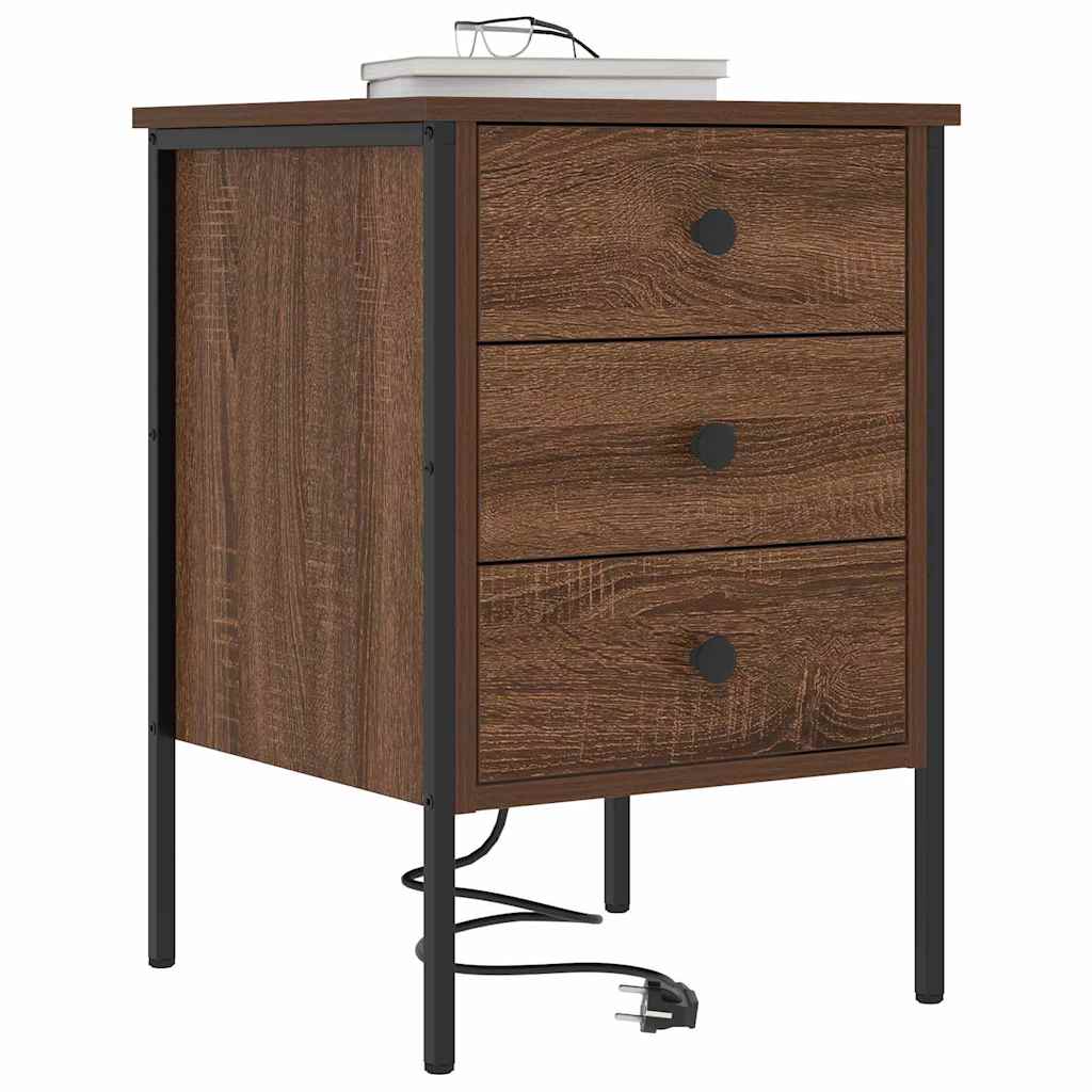 Armadio da Notte con cassetto Rovere Marrone 42 x 41 x 61 cm