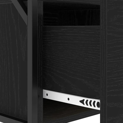 Armadio da Notte Rovere Nero 40 x 31 x 60 cm Legno multistrato | homemem39
