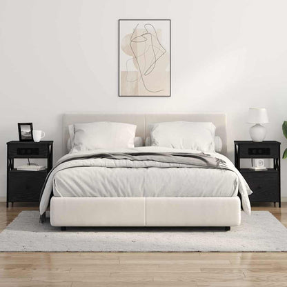 Armadio da Notte Rovere Nero 40 x 31 x 60 cm Legno multistrato