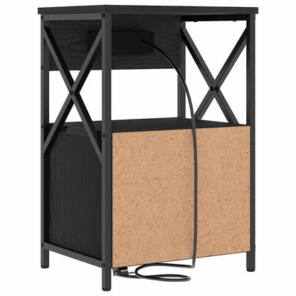 Armadio da Notte con cassetto 2 pcs Rovere Nero 40 x 31 x 60 cm | homemem39