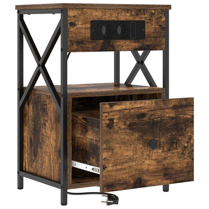 Armadio da Notte Rovere fumé 40 x 31 x 60 cm Legno multistrato | homemem39