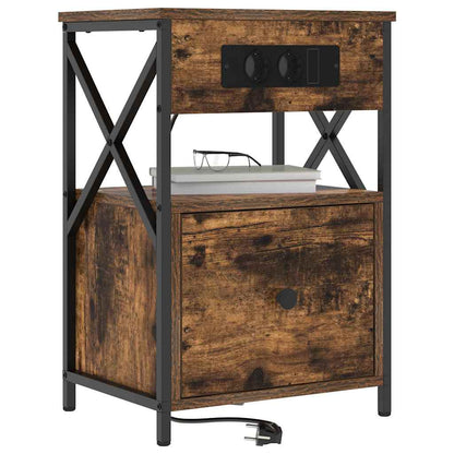 Armadio da Notte Rovere fumé 40 x 31 x 60 cm Legno multistrato