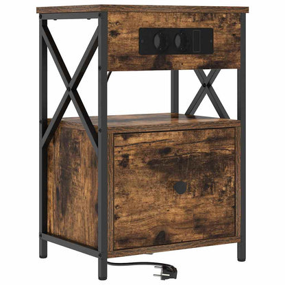 Armadio da Notte con cassetto 2 pcs Rovere fumé 40 x 31 x 60 cm | homemem39