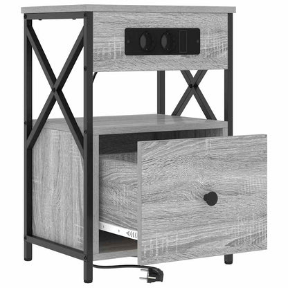 Armadio da Notte con cassetto Grigio Sonoma 40 x 31 x 60 cm | homemem39