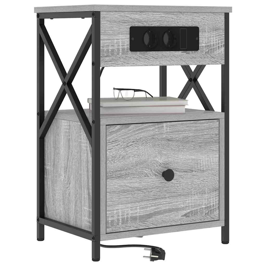 Armadio da Notte con cassetto Grigio Sonoma 40 x 31 x 60 cm | homemem39