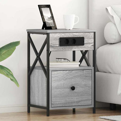 Armadio da Notte 2 pcs Grigio Sonoma 40 x 31 x 60 cm