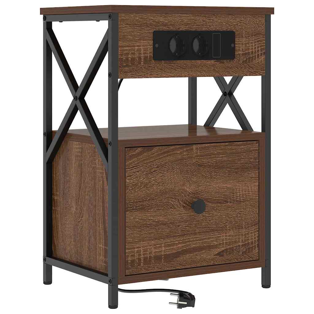 Armadio da Notte con cassetto Rovere Marrone 40 x 31 x 60 cm
