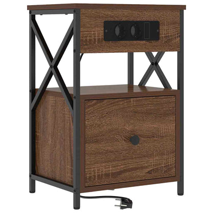 Armadio da Notte con cassetto Rovere Marrone 40 x 31 x 60 cm
