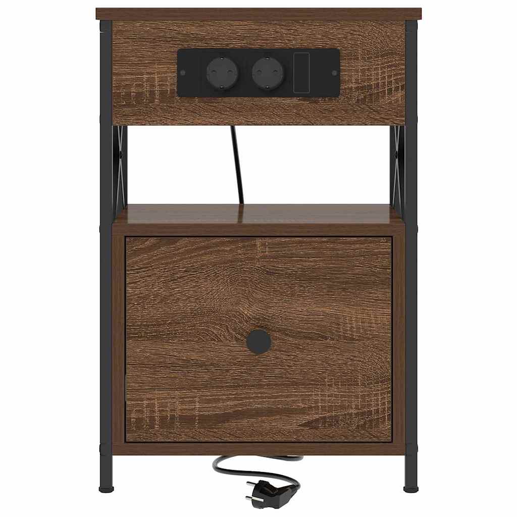Armadio da Notte con cassetto Rovere Marrone 40 x 31 x 60 cm