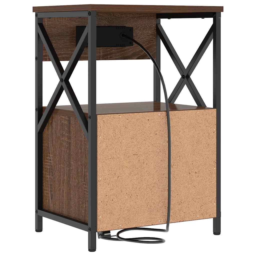 Armadio da Notte 2 pcs Rovere Marrone 40 x 31 x 60 cm | homemem39