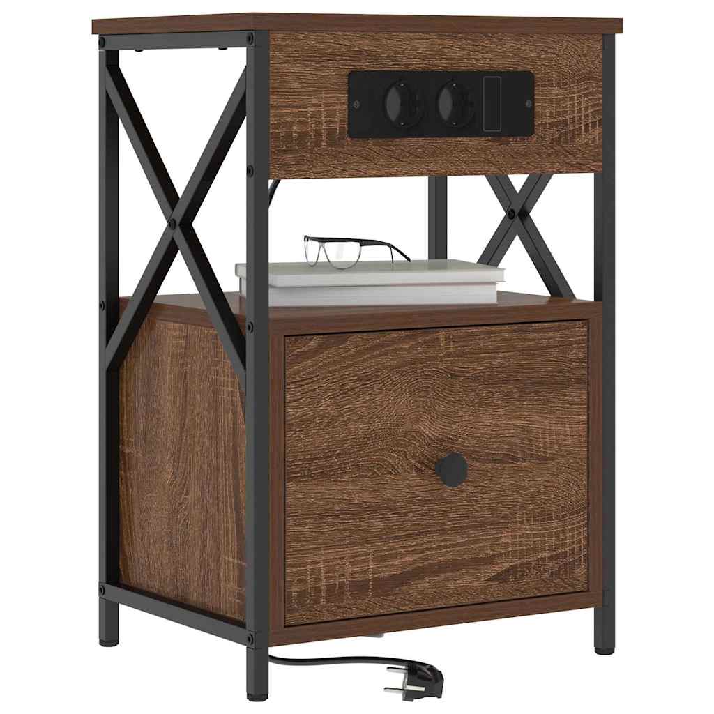 Armadio da Notte 2 pcs Rovere Marrone 40 x 31 x 60 cm | homemem39